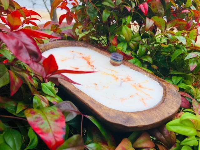 Wood Candle Bowl
