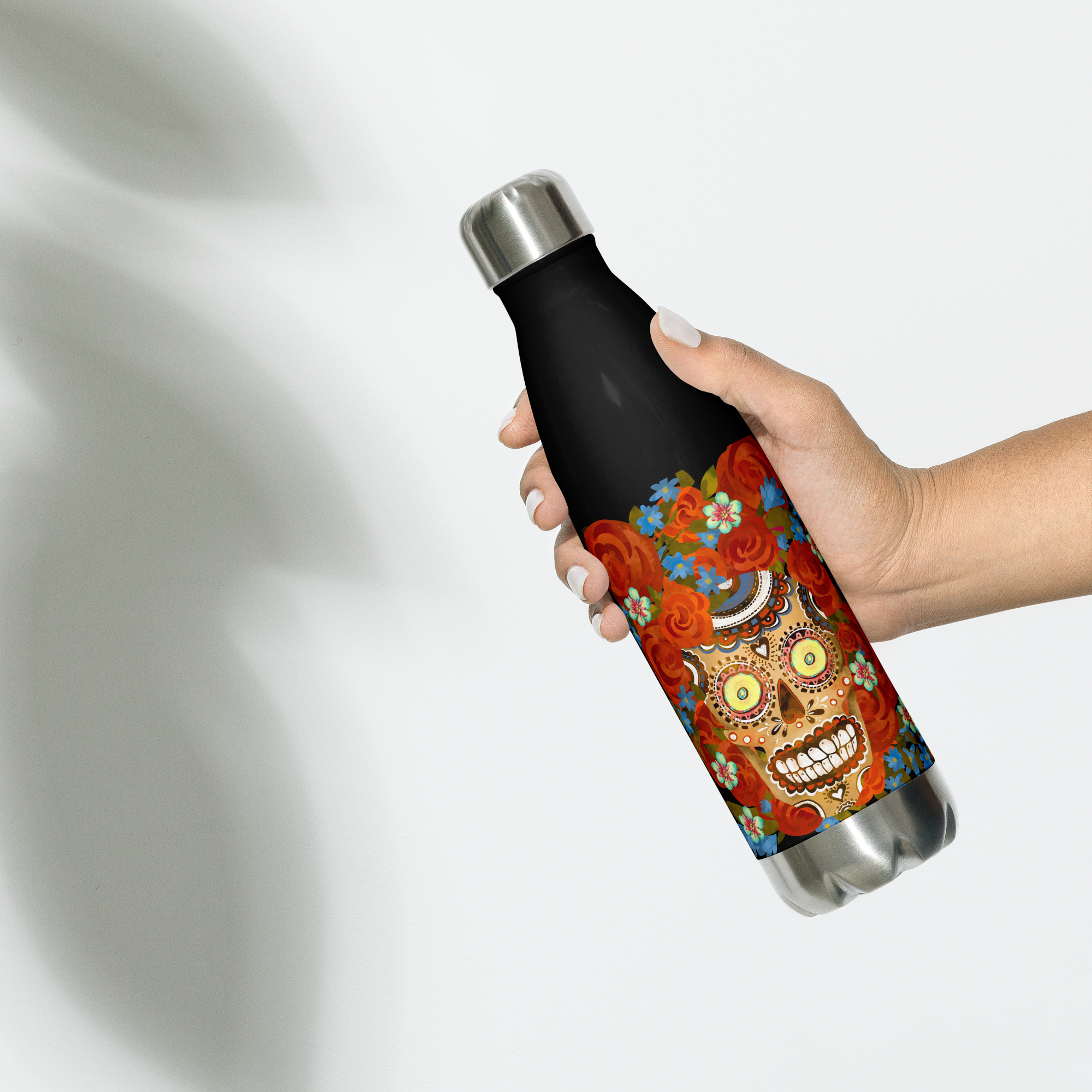 Brown Sugar Skull Stainless Steel Water Bottle