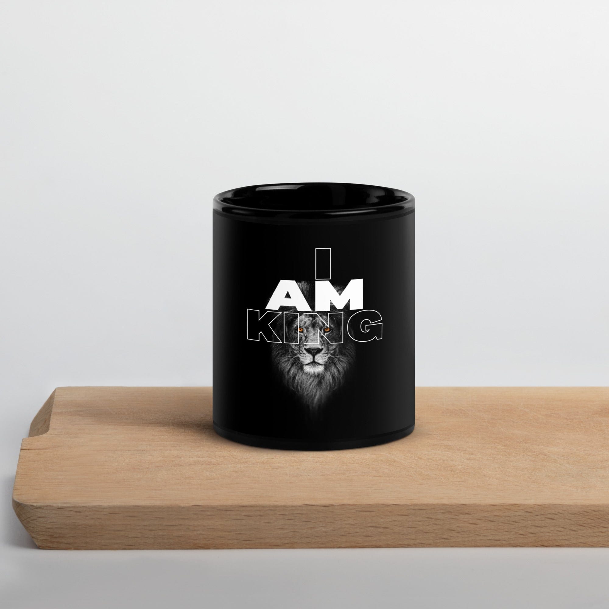 I Am King Black Mug