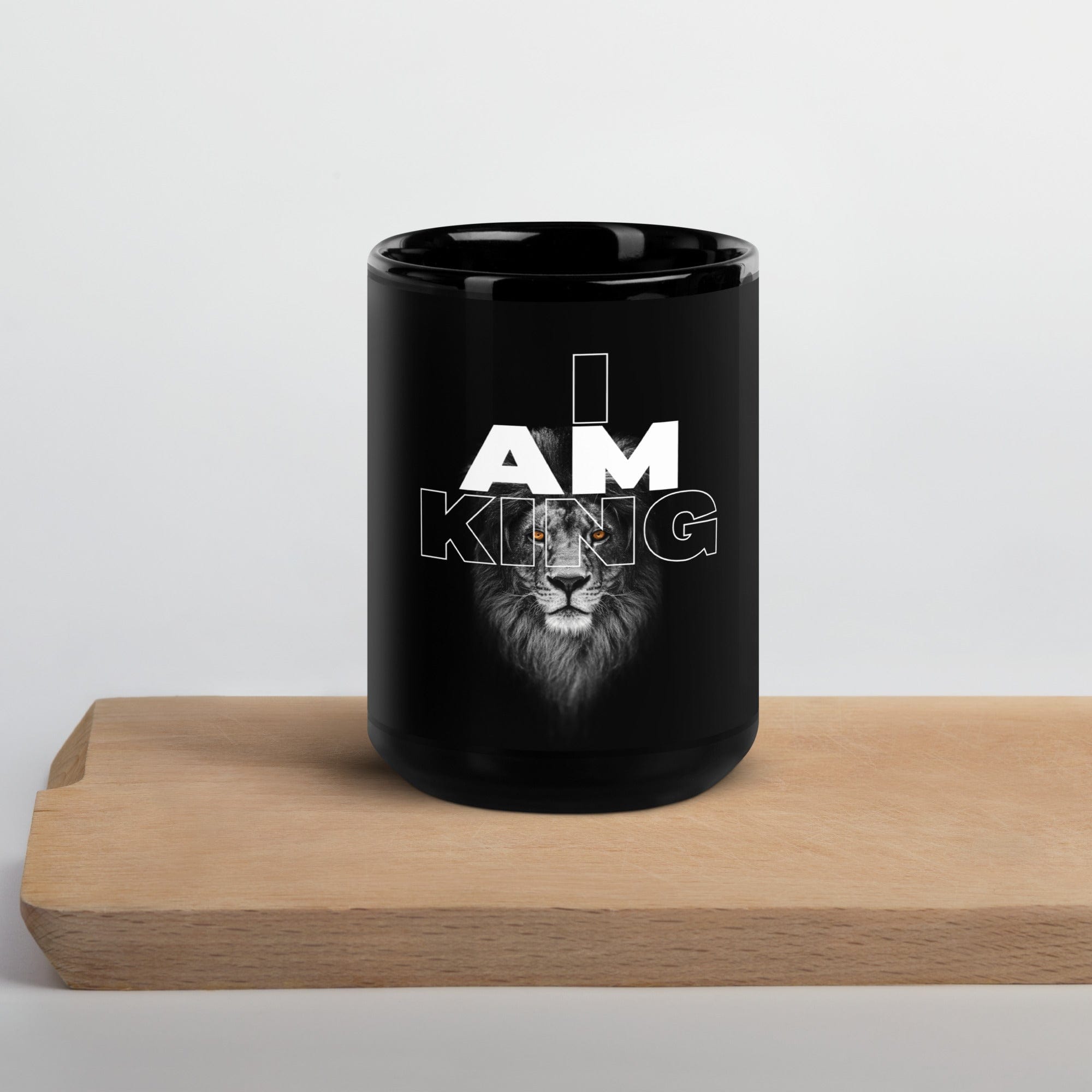 I Am King Black Mug